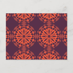 Orange purple cool, unique, trendy flower abstract postcard