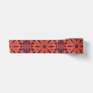 Orange purple cool, unique, trendy flower abstract satin ribbon