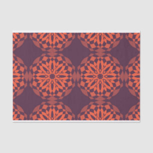 Orange purple cool, unique, trendy flower abstract tissue paper