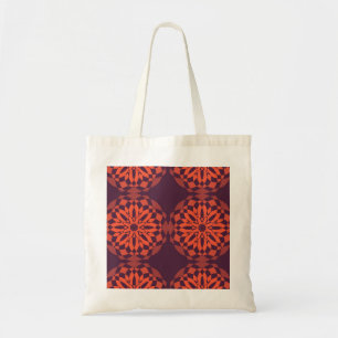 Orange purple cool, unique, trendy flower abstract tote bag