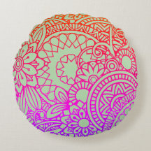 Orange Purple Flowers and Soft Sage Background