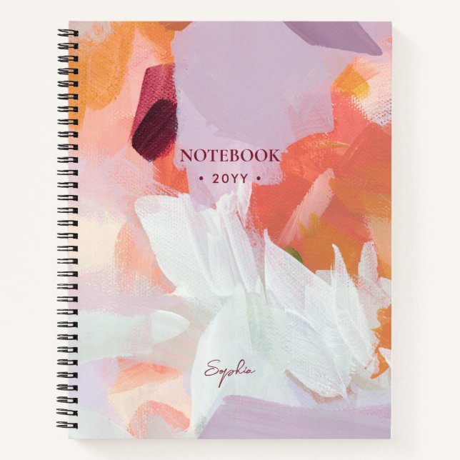 Orange & Purple | Modern Abstract Art Personalised Notebook (Front)