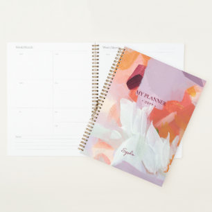 Orange & Purple   Modern Abstract Art Personalised Planner