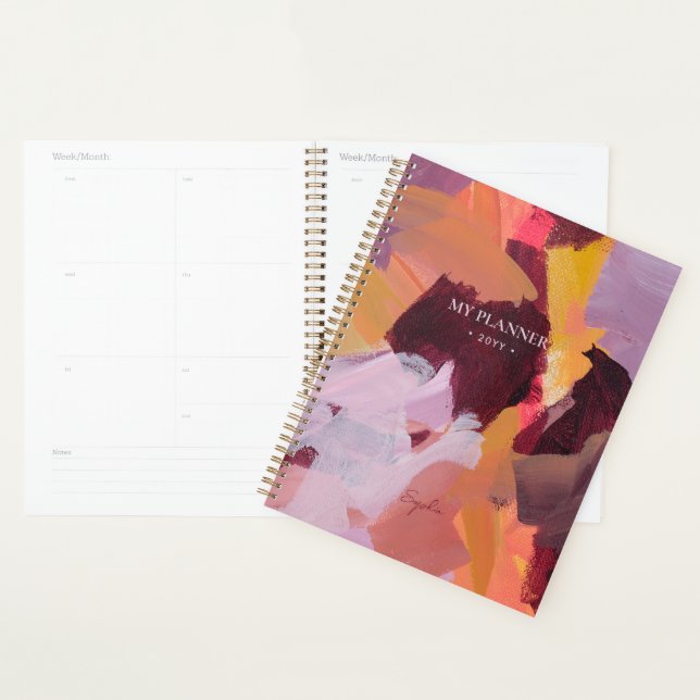 Orange & Purple | Modern Abstract Art Personalised Planner (Display)