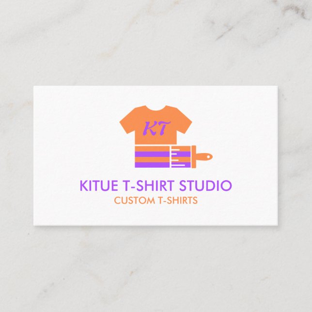 Orange Purple Painter Transfer Clothing Apparels Business Card (Front)
