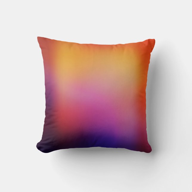 Orange Purple Pink and Yellow Abstract Glow Modern Cushion (Front)