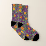 Orange & Purple Plum Peony & Rose Floral Wedding Socks<br><div class="desc">Beautiful Orange & Purple Plum peony & rose floral wedding invitations with abundant greenery.  Perfect for a floral theme or traditional white wedding in the Spring or Summer.  Customise the colour and text to make this wedding invite your own!</div>