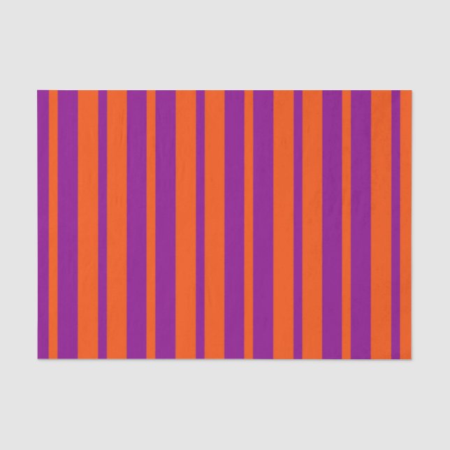 Orange Purple Stylish Stripes Pattern Design  Tissue Paper (Front)