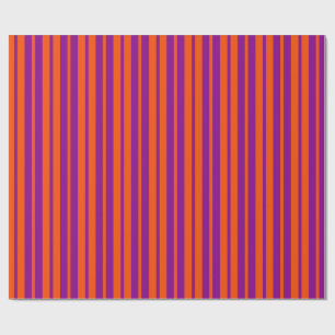 Orange Purple Stylish Stripes Pattern Design Wrapping Paper