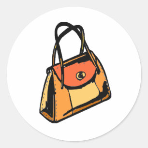 Orange Purse Classic Round Sticker