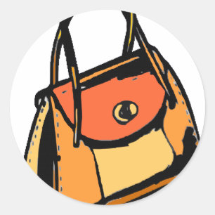 Orange Purse Classic Round Sticker