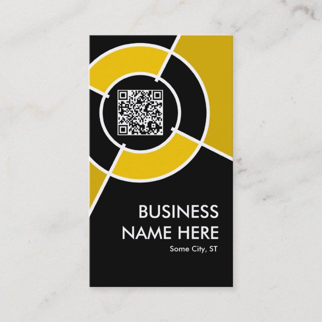 orange QR code and logo target Business Card (Front)