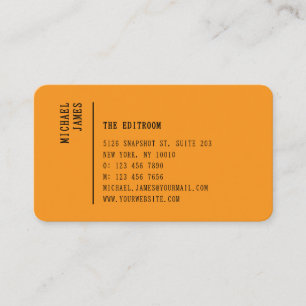 Orange QR Code Minimalist Modern Business Card