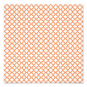 Orange Quatrefoil Pattern Photo Print