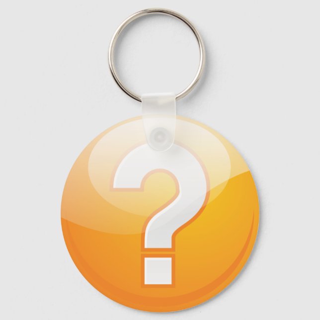 Orange Question Mark Bold Modern Symbol Key Ring (Front)