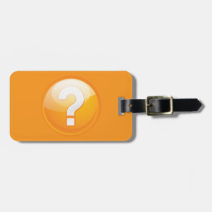 Orange Question Mark Bold Modern Symbol Luggage Tag