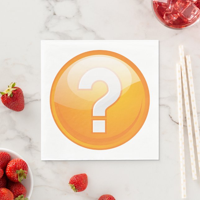 Orange Question Mark Bold Modern Symbol Napkin (Creator Uploaded)