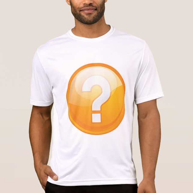 Orange Question Mark Bold Modern Symbol T-Shirt (Front)