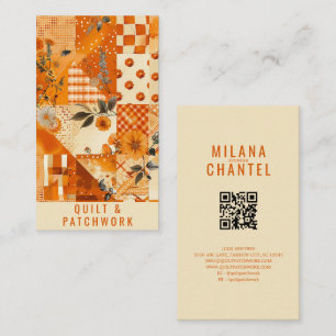 Orange Quilt Patchwork Handmade Clothing  Business Card