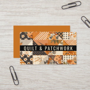 Orange Quilt Patchwork Handmade Clothing  Business Card