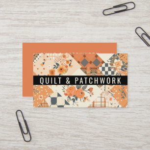 Orange Quilt Patchwork Handmade Clothing  Business Card
