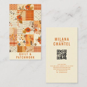 Orange Quilt Patchwork Handmade Clothing  Business Card