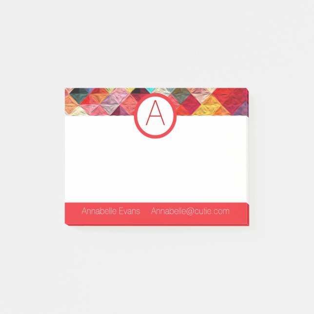 Orange Quilty Post-it Notes (Front)