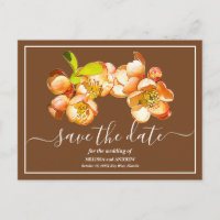 Orange Quince Brown Background Save The Date