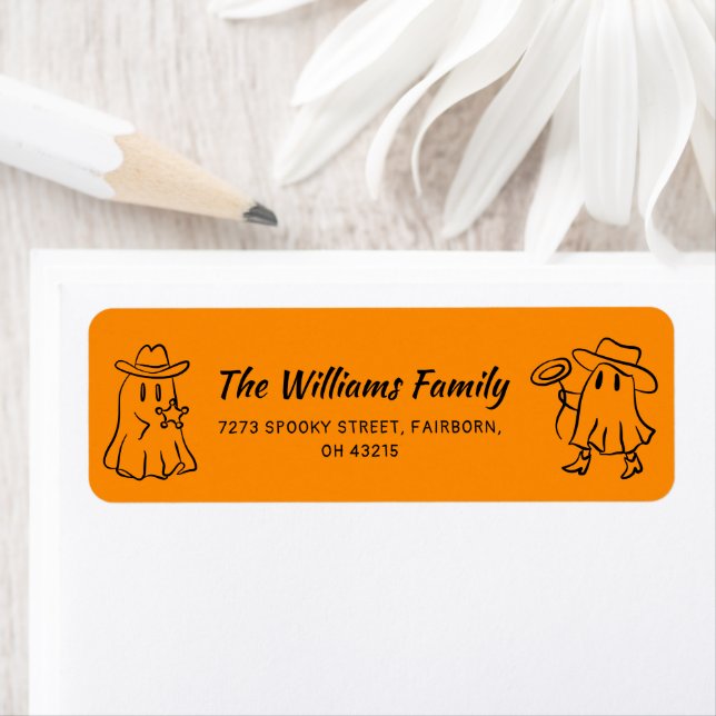 Orange Quirky Hand Drawn Doodle Ghost Halloween  (Insitu)