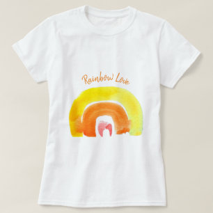 Orange Rainbow love watercolor T-Shirt