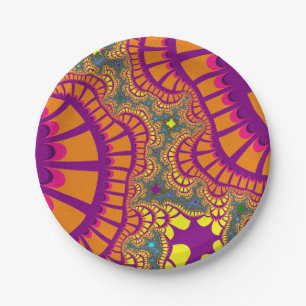 Orange Rainbow Remix Paper Plate