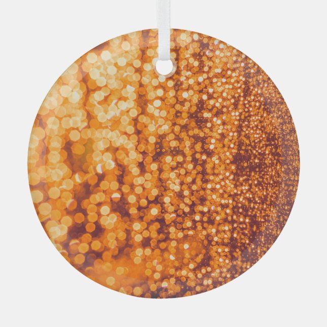 Orange raindrops on glass, abstract background. glass tree decoration (Front)