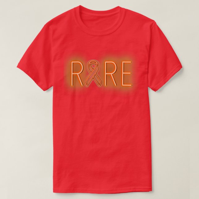 Orange RARE Neon Awareness Ribbon T-Shirt (Design Front)