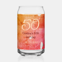Orange red 50 birthday anniversary add name date p
