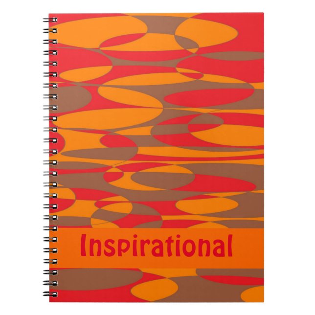 Orange, Red and Brown Ellipticals Notebook (Front)
