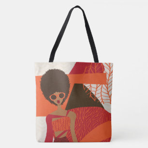 Orange, Red and Brown Shoulder Tote Bag