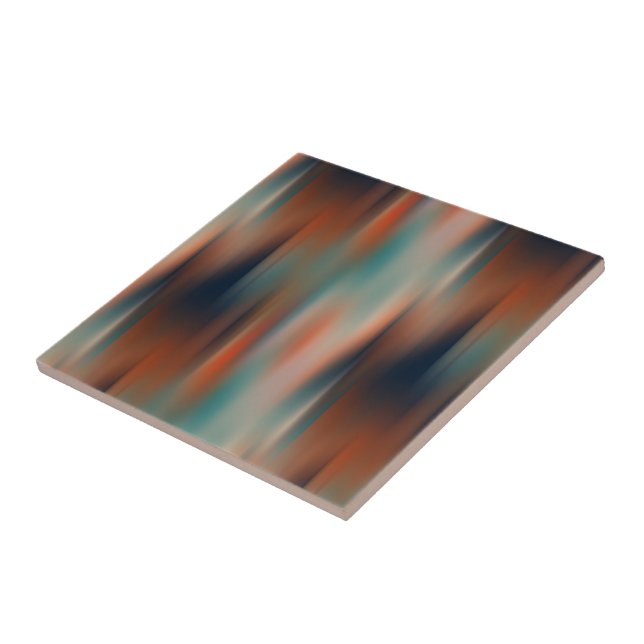 orange red and teal streaks tile (Side)