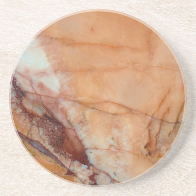 Orange Red and White Marble Coaster (Front)