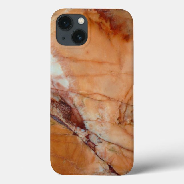 Orange Red and White Veined Marble Case-Mate iPhone Case (Back)