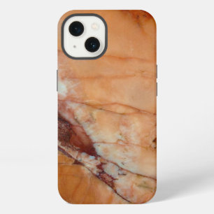 Orange Red and White Veined Marble iPhone 13 Case
