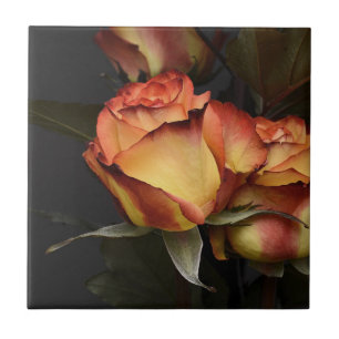 Orange, Red and Yellow Roses Tile