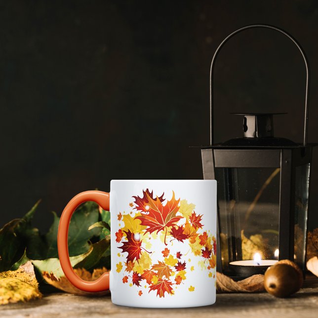 Orange-Red autumn leaves Coffee Mug (Creator Uploaded)