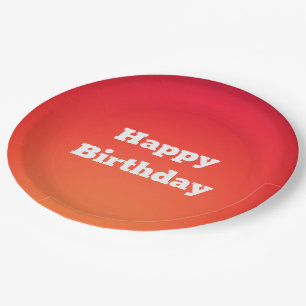 Orange Red Birthday Plates