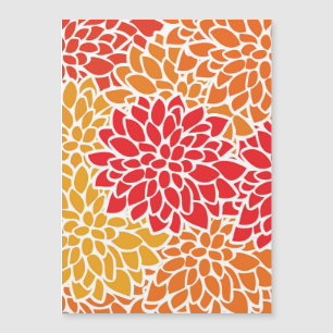 Orange Red Colourful Vintage 60s Flower