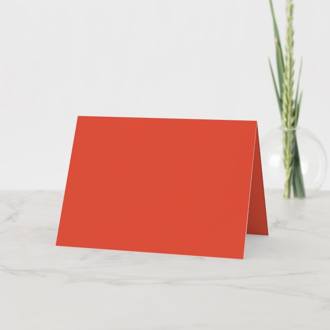 Orange Red #EC553E, Pale Copper Foil Greeting Card (Front)