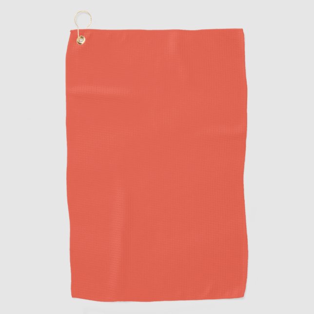 Orange Red #EC553E, Pale Copper Golf Towel (Front)