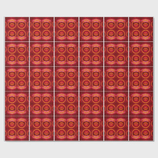 Orange & Red Energy Spheres Pattern Wrapping Paper
