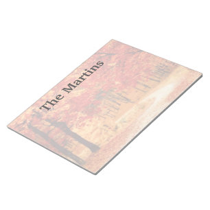 Orange Red Fall Trees Custom Notepad