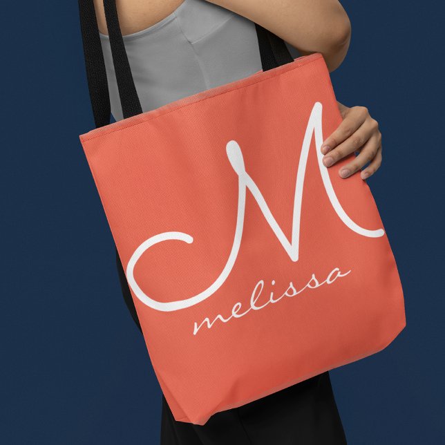 Orange Red Large Tote Bag With Her Name (Creator Uploaded)