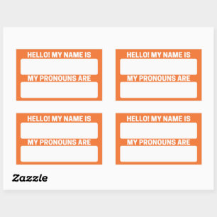 Orange Red Name & Pronoun Labels